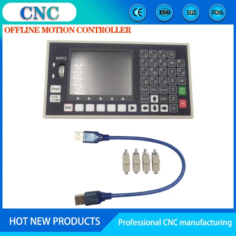 4-Axis CNC Motion System U Disk G Code Spindle Control Panel MPG Independent Lathe Milling Machine Controller
