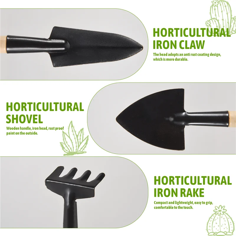 AB33-3 Pieces Small Gardening Hand Shovel Garden Trowel Transplanter Lightweight Comfortable Ergonomic Handle Gardening Tool