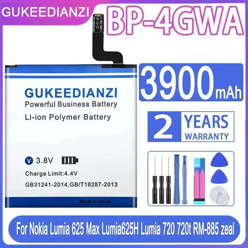 

For Nokia Lumia 625 Max Lumia625h 720 720T RM-885 Zeal Mobile Phone Battery BP-4GWA 3900Mah Long-Lasting