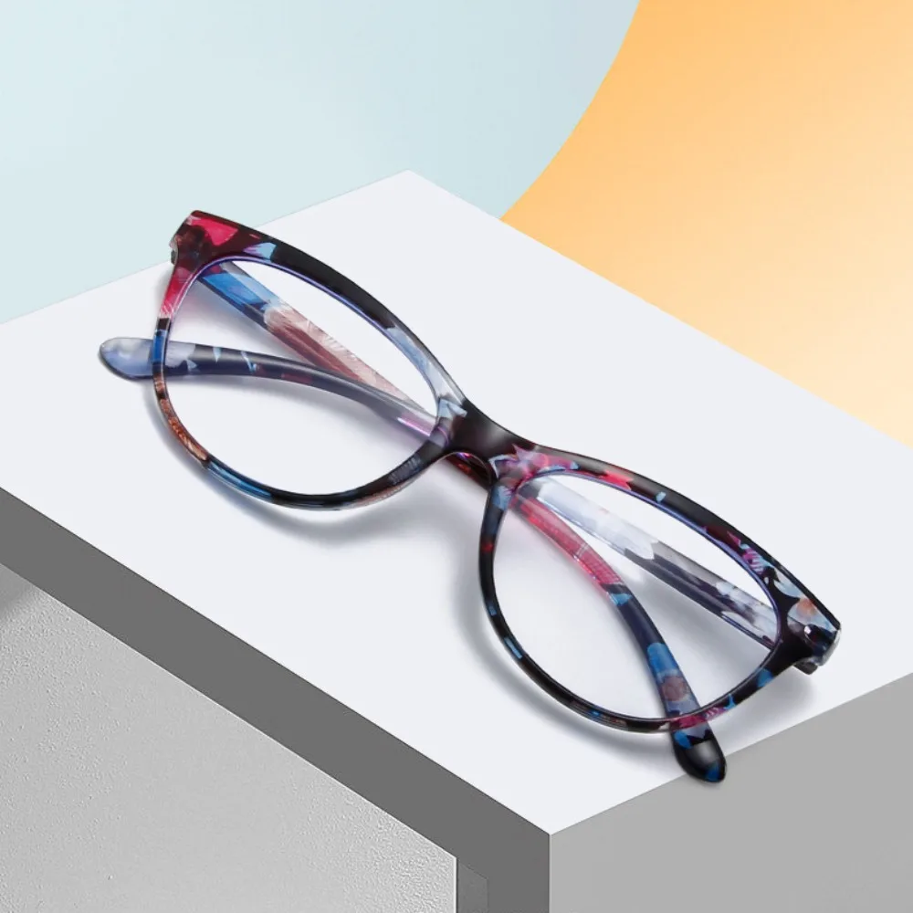 

Colorful Floral Print Presbyopia Glasses Anti Blue-ray Flower Farsightedness Reading Glasses Large Frame Lightweight