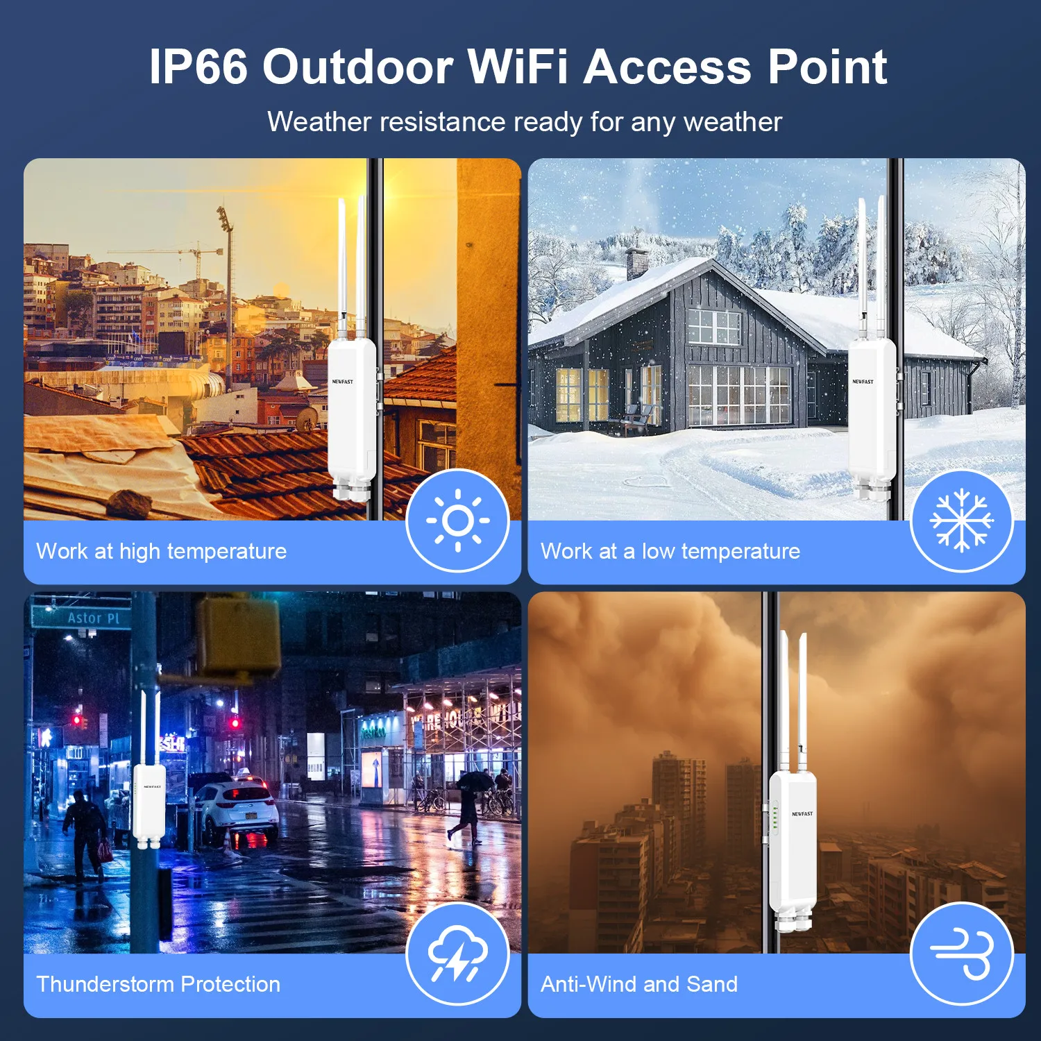 ść dostępu na zewnątrz 2.4G&5G 1200Mbps High Power Gigabit AP Long Range WiFi Antenna Street Router Outdoor WiFi Extender Repeater