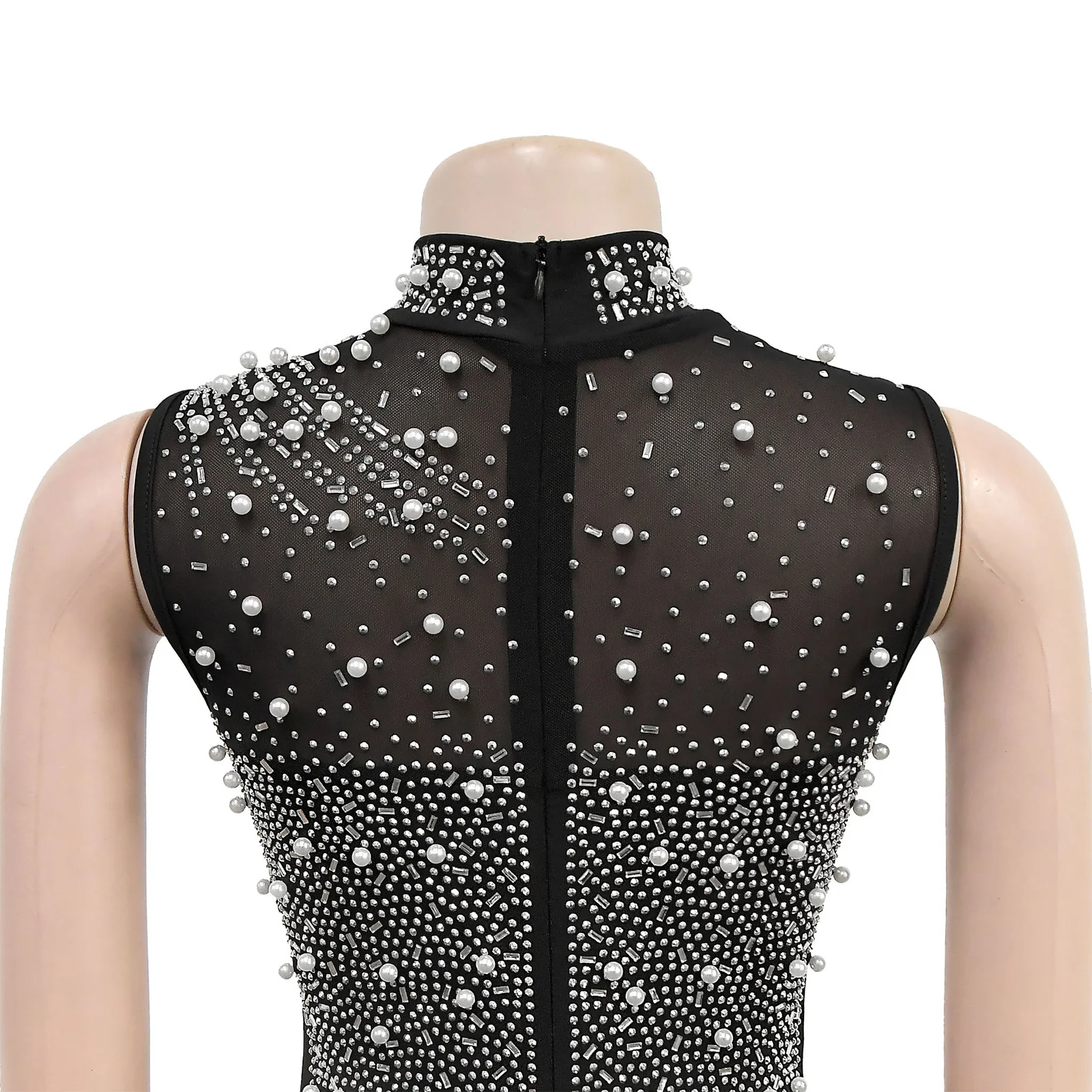 Mulheres brilhantes strass ginástica dança desempenho macacão sem mangas pura malha elástica patinação artística dança bodysuits