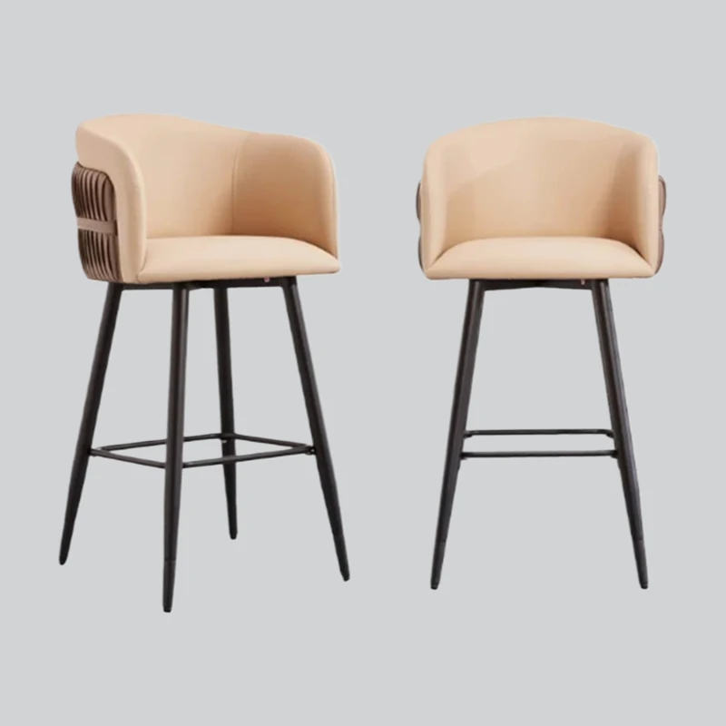 Italian Style Back Bar Stools Luxury Commercial Sustainable Kitchen Bar Stools High Chair Modern Sillas Barra High End Furniture