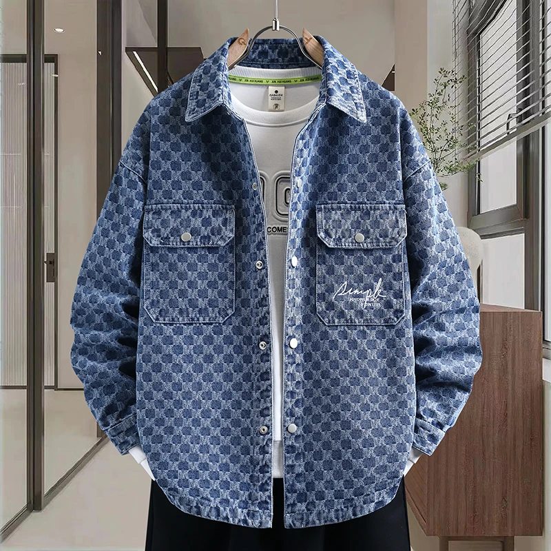 

2026 Soft Denim Shirt Jacket Men Spring Trend Loose Jacket Casual Versatile Harajuku Hip-hop Shirt Streetwear Men Clothing