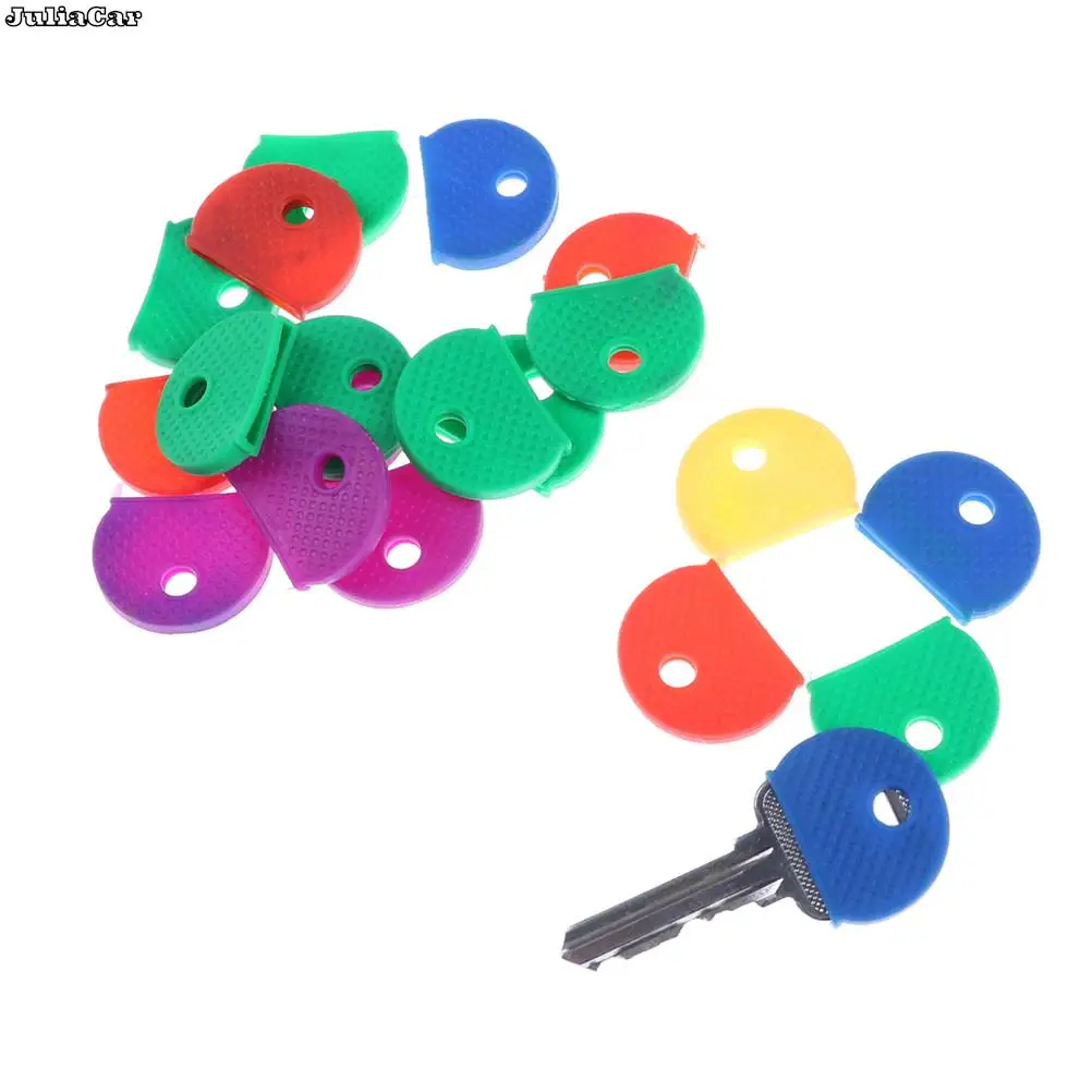 10pcs/20pcs Mixed Color Soft Key Top Cover Caps Case Keyring ID Marker Tags