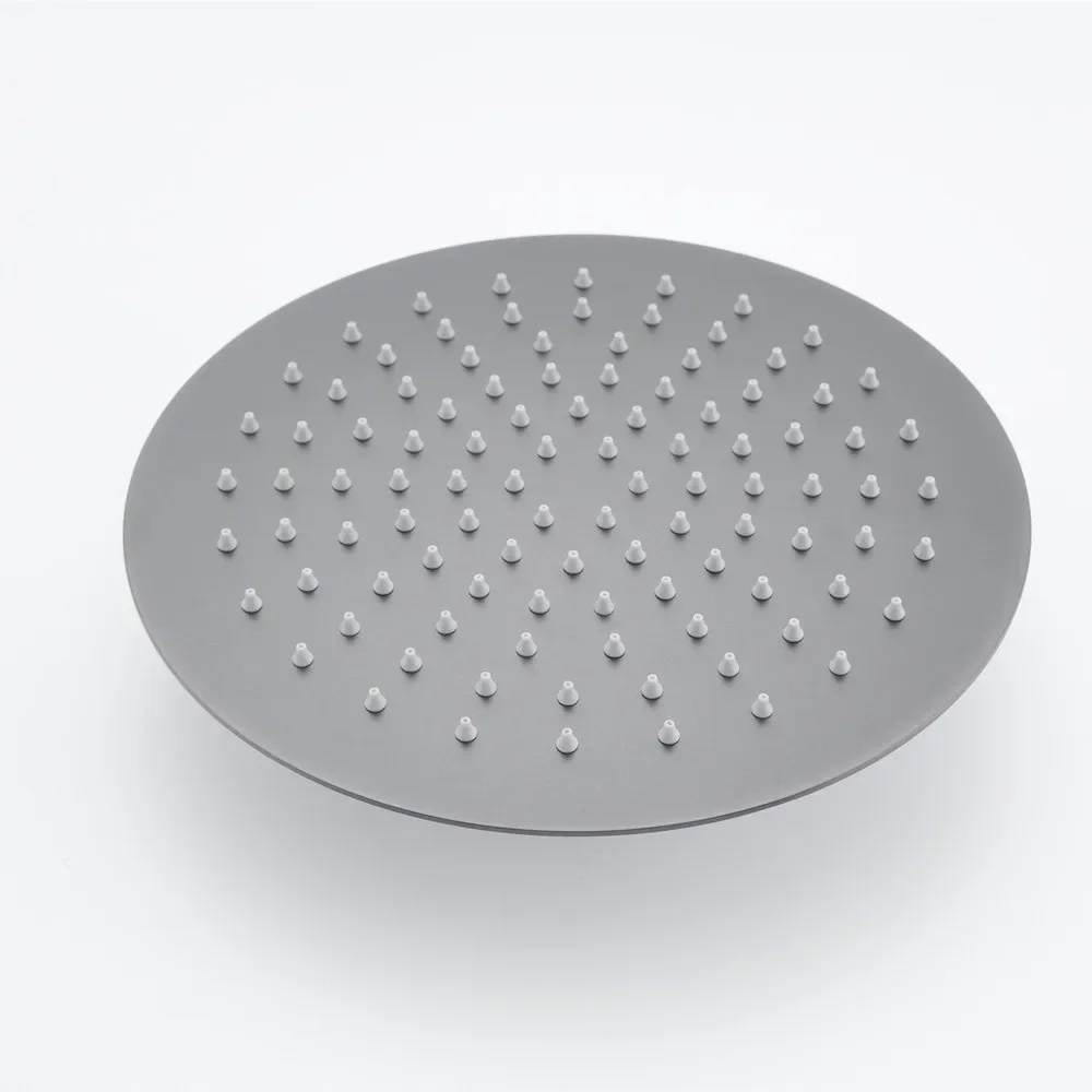 Luxury Concealed Shower System, Gray Color, Copper, Embedded Wall-Mounted Shower Head Set