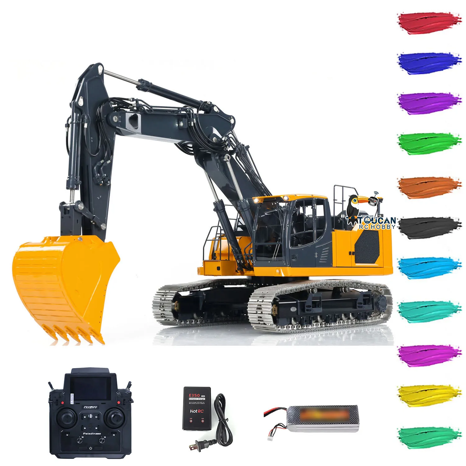 LESU 945 RC Hydraulic Excavator RTR 1/14 Scale Metal Earth Digger Heavy Machine PL18EV Lite Construction Vehicle Model Toys