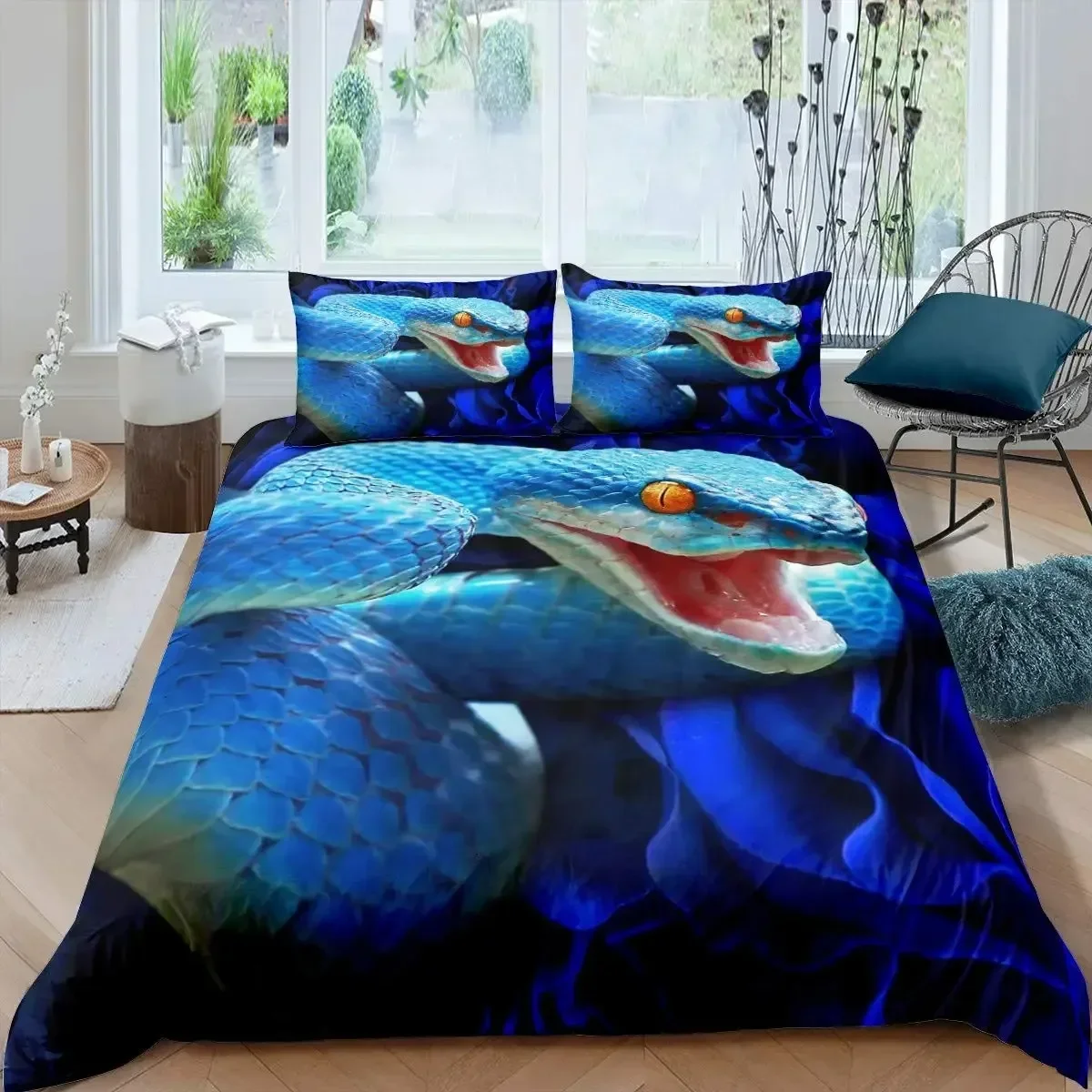 

Basilisk Rattlesnake Snake Comfortable Duvet Quilt Cover Pillowcase Bedding Set Children Bedroom Decoration Home Textile