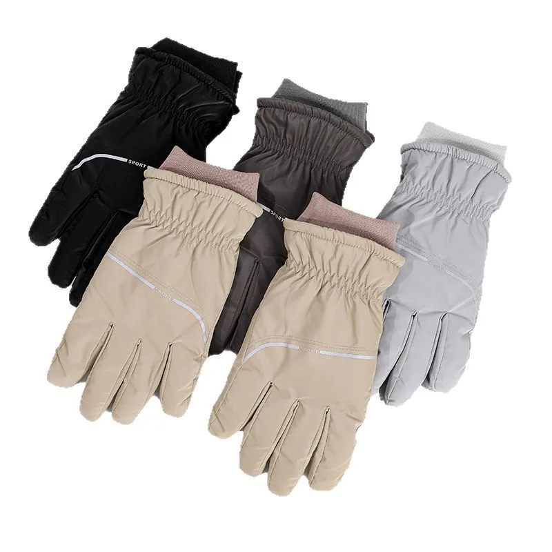 Full Palm Touchscreen Gloves Men Winter Fleece Thickened Warm Gloves Women Cold Proof Water Repellent Ski Gloves Soft Cozy
