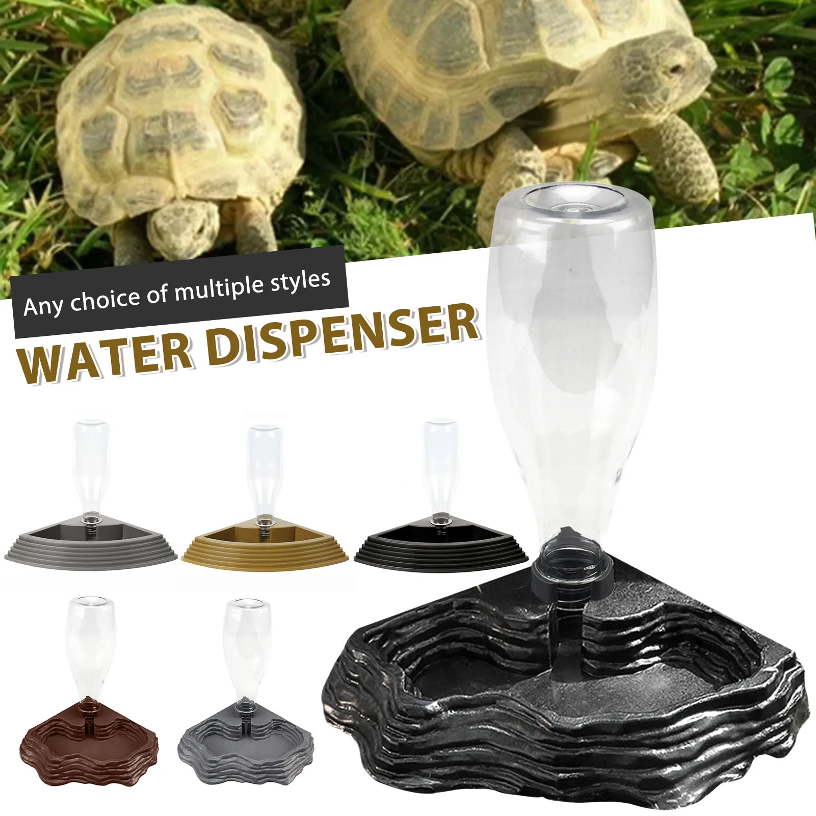 Pet Automatic Drinking Fountain High Capacity Reptile Turtle Water Dispenser Lizard Water Basin Reptile Box Landscaping Decor