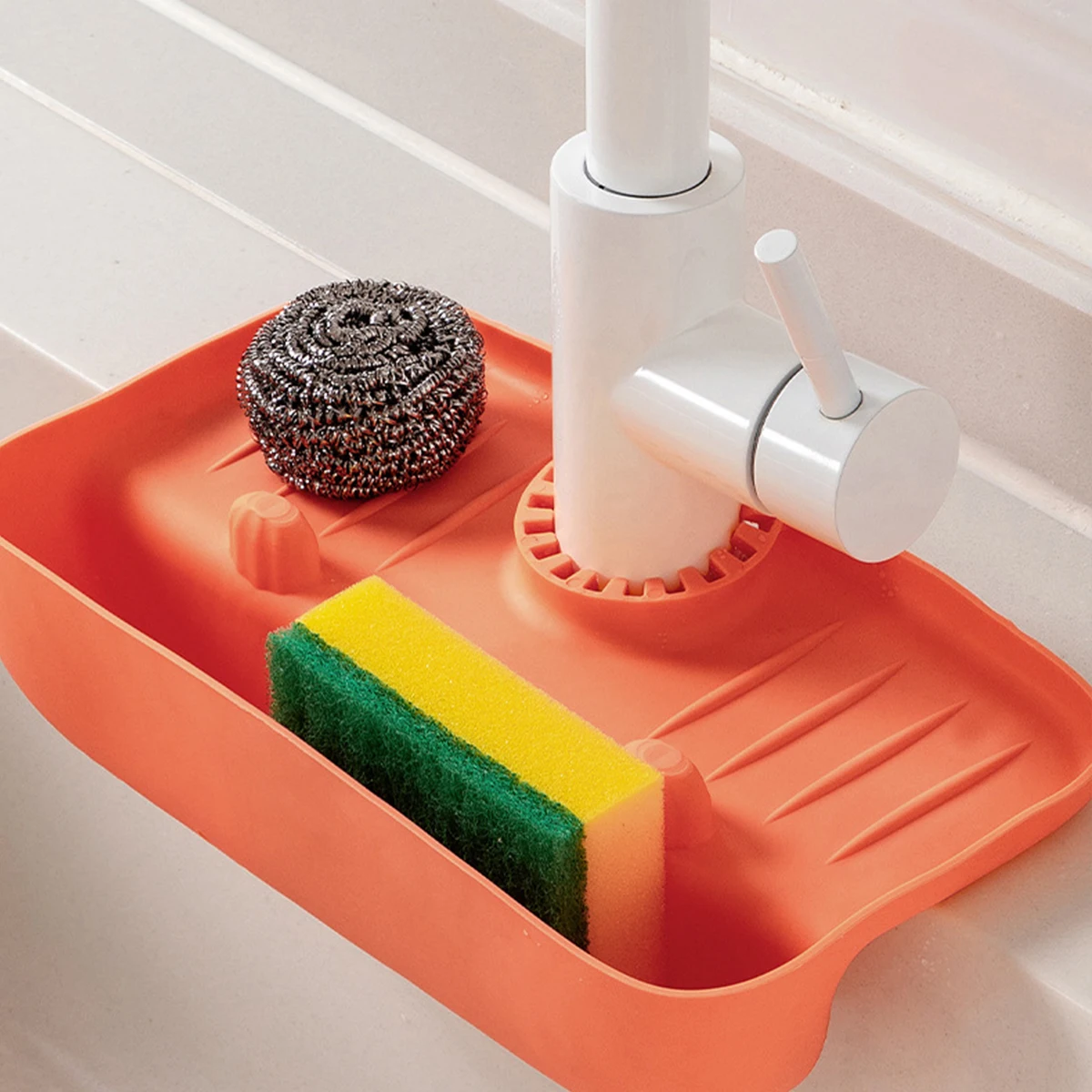 Faucet Splash-Proof Draining Rack Sink Water Collection Pad Countertop Pad Kitchen Wipe Sponge Wipe Draining Storage Rack