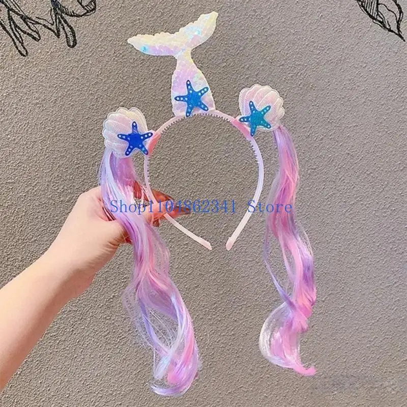 5asd Glittering Sequined Horned Horn Hairband With Lovely Ear for Girls Birthday Party Gifting And Dressingup Props Headwear