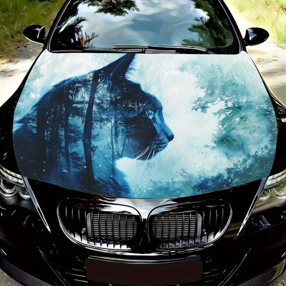 

Engine Hood Printed Cat Stickers, Waterproof and Fashion PVC Stickers, Automotive Parts Accessories