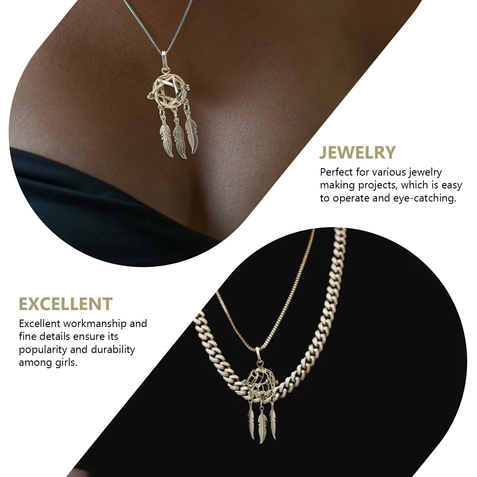 

2 Pcs Jewelry Accessories Ball Aromatherapy Alloy Charms Essential Oil Necklace