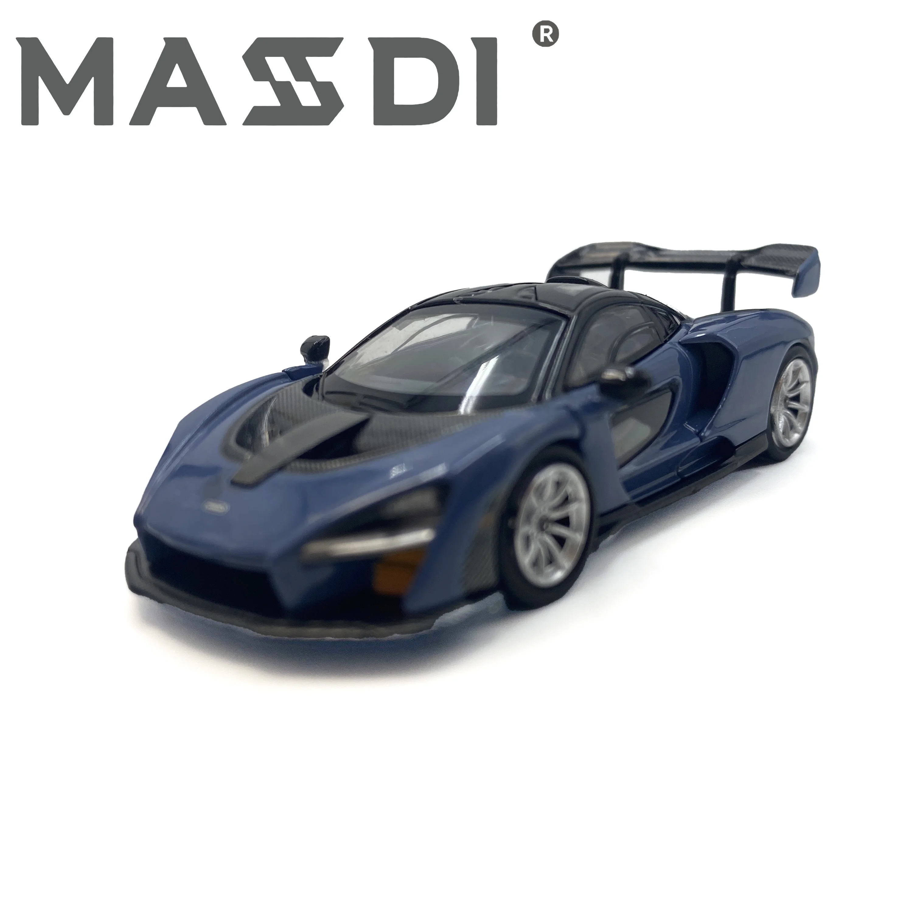 マッスディ-マクラーレン-セナ-レプリカ-ブラック＆ブルー-カーモデル-ダイキャストボディ-サスペンションデザイン-クリスマス＆ハロウィンギフト