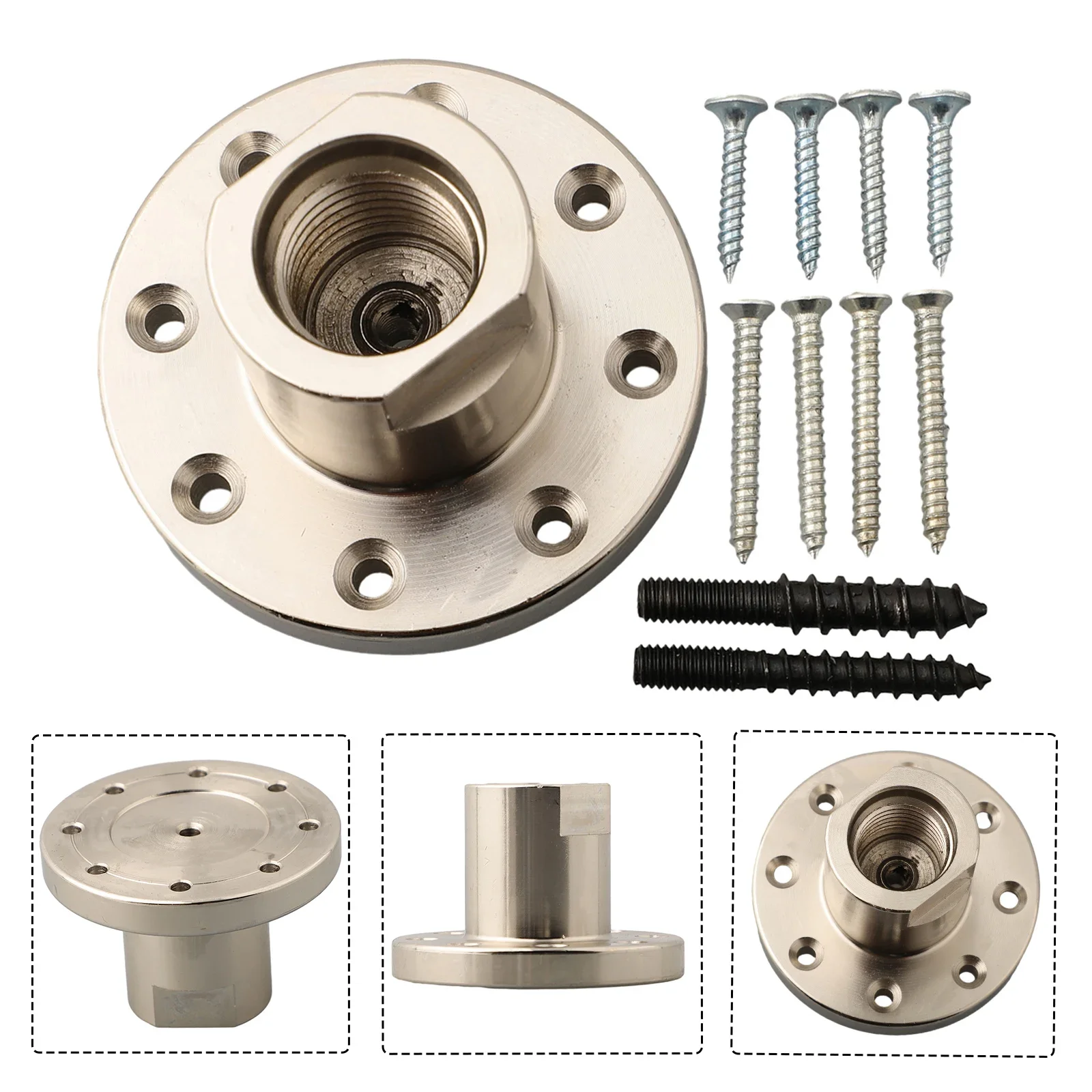 Lathe Faceplate Lathe Chuck With Screw Woodworking Lathe Chuck 1set 3'' Steel Panel Flange Plate Mounting Hole