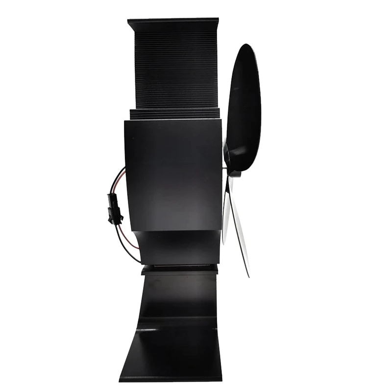 Ventilador de estufa de leña, 4 aspas, para quemador de leña/chimenea, TP2002-4 negro