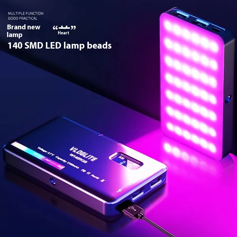 Telefoon RGB-invullicht, computervideo Video Conferentielicht, mobiele fotografie Vlog-licht, mini-zakinvullicht