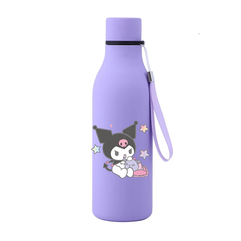 Nuova bottiglia isolata in acciaio inossidabile Kawaii sanhos da 550Ml Anime Kuromi My Melody Hellokittys tazza per acqua con isolamento freddo