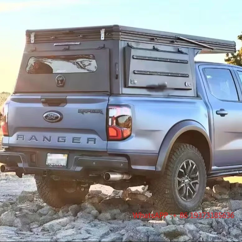 Truck Bed Topper Aluminum Truck Canopy F150 Hard Camper Shell Pickup Toyata Tacoma Camper Top With Rack for Hilux