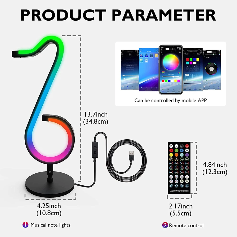 Lampada da notte a LED APP Console applique da parete a 180 ° RGB rotante sala da gioco camera da letto festa Tiktok trasmissione Live atmosfera luce