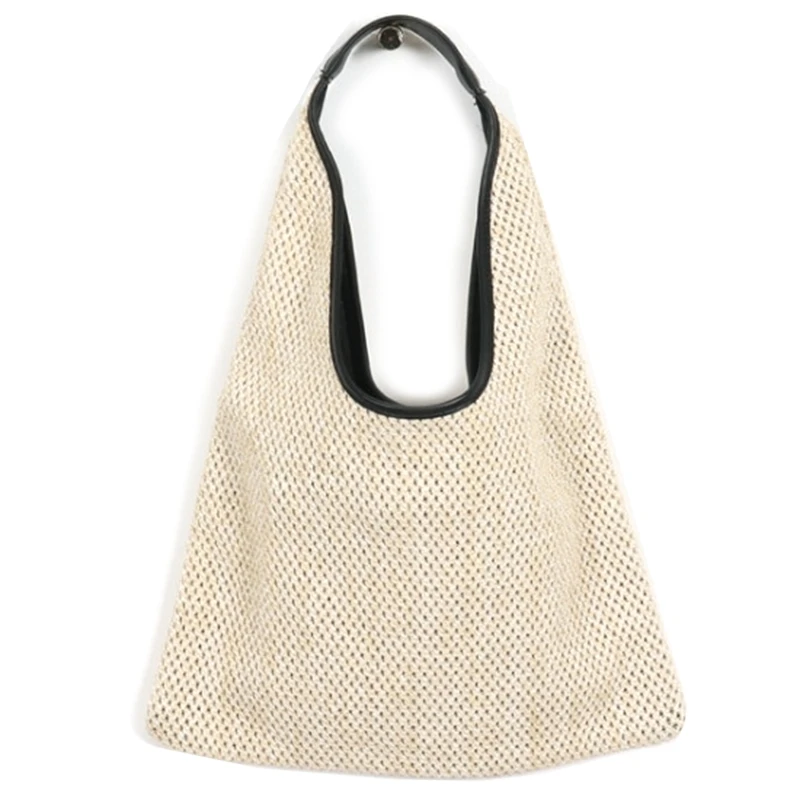 Super Fashion Women Shoulder Bags Wicker Woven Straw Bag Designer Handbags Large Capacity Tote Female Summer Beach Purse Beige - view 2