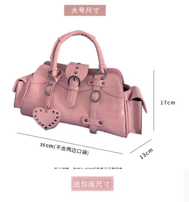 Y2K Bags for Women Vintage Crocodile Square Rivet Handbags Fashion Girls Purse and Handbags Full Matching Shoulder Crossbody Bag