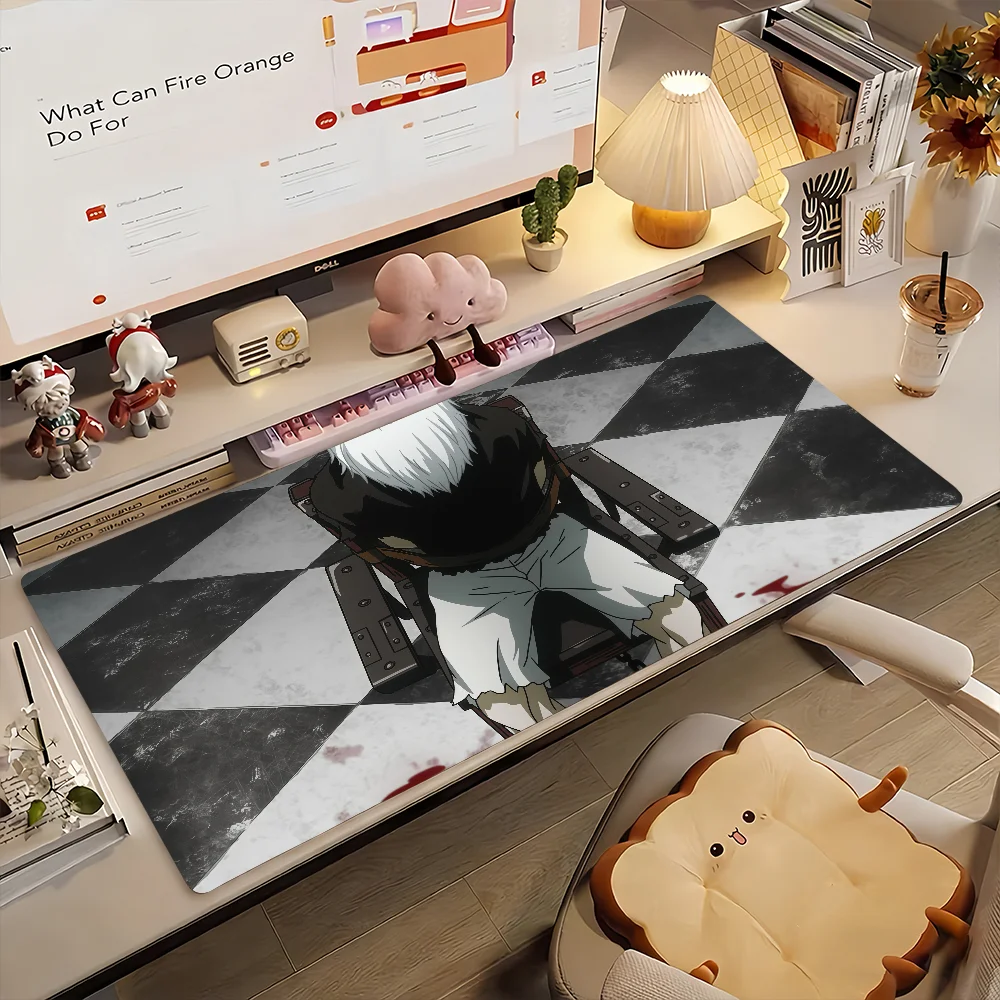 Anime T-TokyoS G-GhoulES MousePad Non-slip Locking Edge PC Laptop Accessories Rubber Office Keyboard Large Game XXL DeskMat