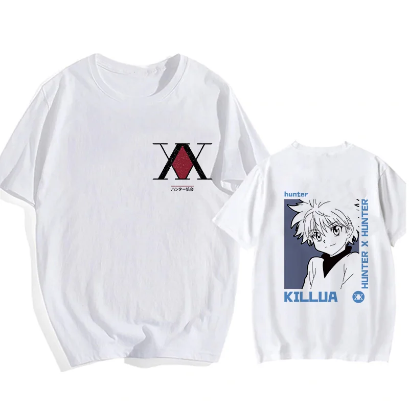 Manga Hisoka Kawaii Hunter X Hunter T Shirt Killua Zoldyck zabawna kreskówka śliczna koszulka z motywem Anime Kurapika HxH diabelskie oko koszulka