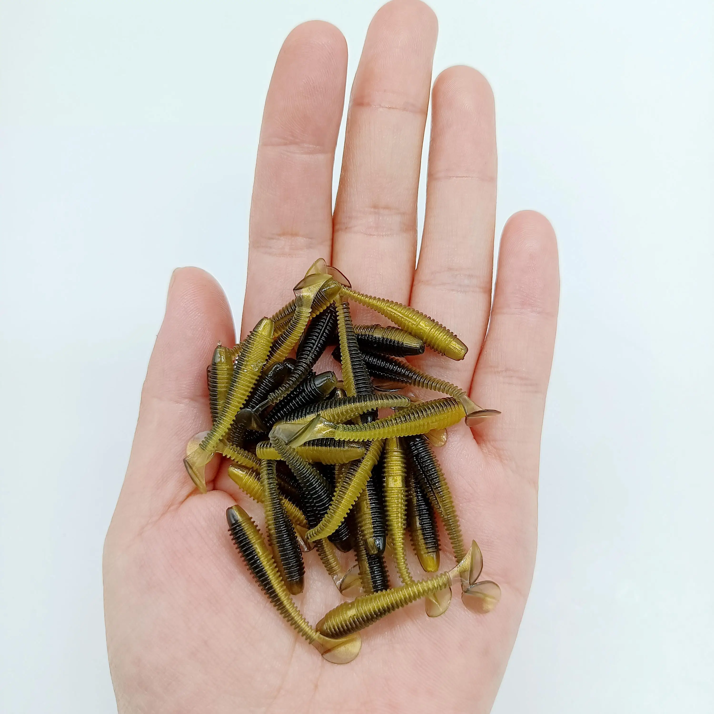 Duoduoyu 10pcs mini weicher fisch köder 0,37g/3,5 cm kleiner tetail wurm köder wobbler isca pesca karpfen künstlicher köder fisch gerät – Detail 15