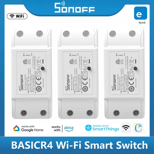 SONOFF-Interruptor inteligente básico R4 Wifi, Interruptor inalámbrico, temporizador inteligente, interruptor DIY, modo de interruptor mágico a través de eWelink Alexa Google Home