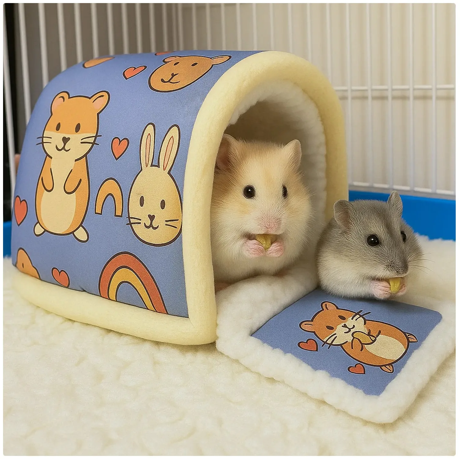 2027 New Style Pet Cotton Nest Winter Insulated House Hamster Nest Golden Thread Bear Flower Branch Rat Add Cotton Warm Nest Lit