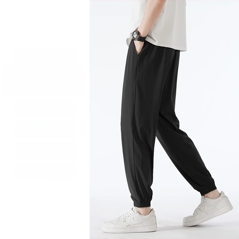 Elegant Style Casual Pants Straight Leg Micro Elastic Waist Natural Waist Long Pants Business Casual Polyester Spandex
