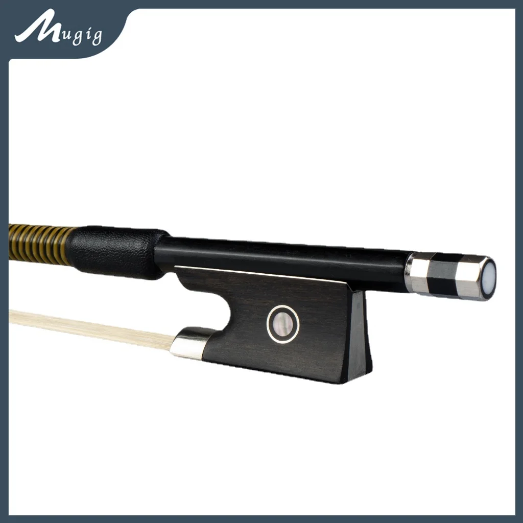 Mugig NAOMI 4/4 Carbon Fiber Violin Bow 4/4 Full Size Carbon Fiber Bow Ebony Frog W/ Paris Eye Inlay