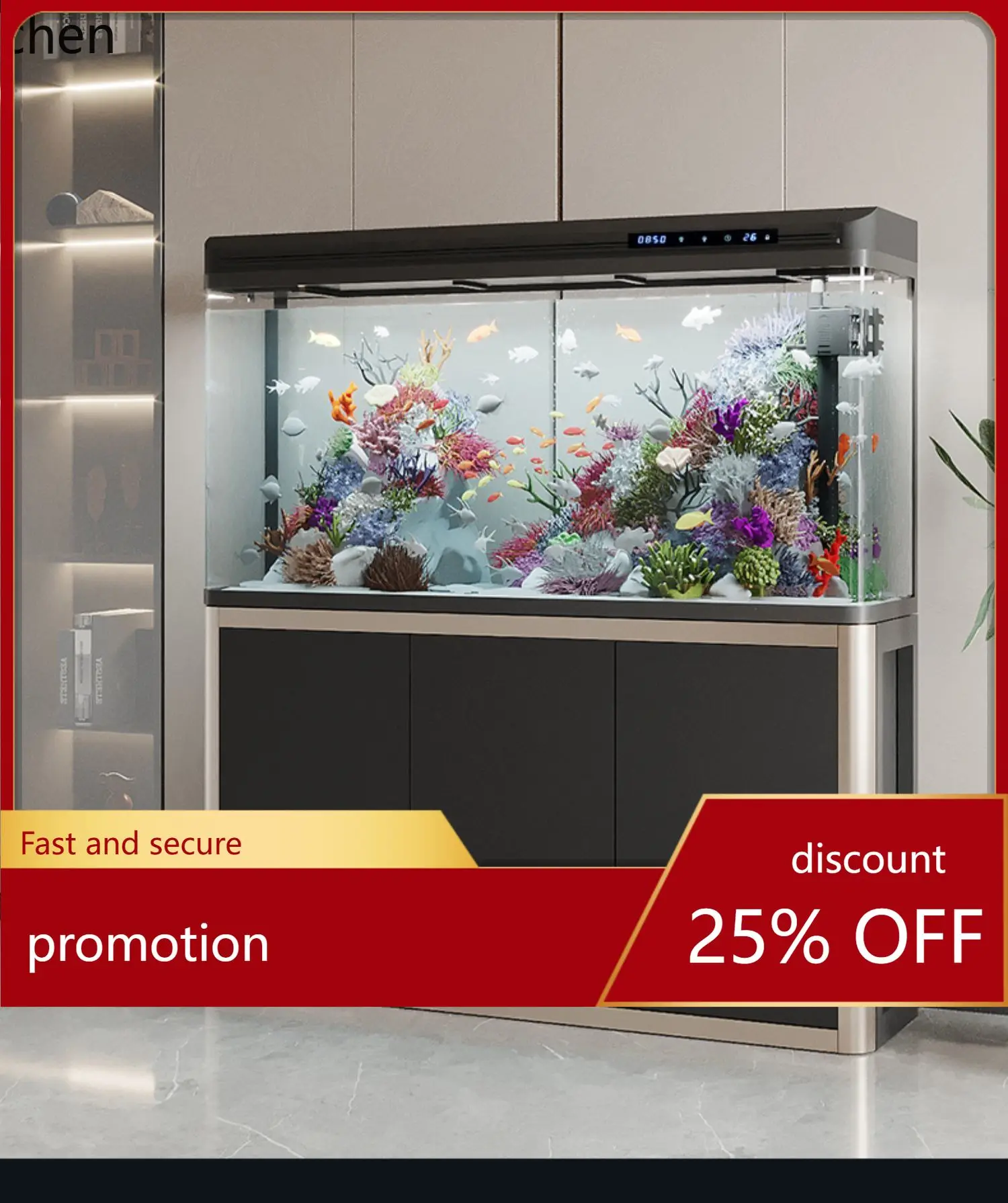 

YFY Fish Tank Living Room Large Medium Small Household Floor Cabinet Aquarium Ecological Glass Goldfish Tank