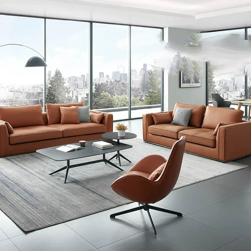 

Modern Stylish Design PU Leather Office Sofa Visitor Guest Reception Modular Luxury Office Sofas Furniture