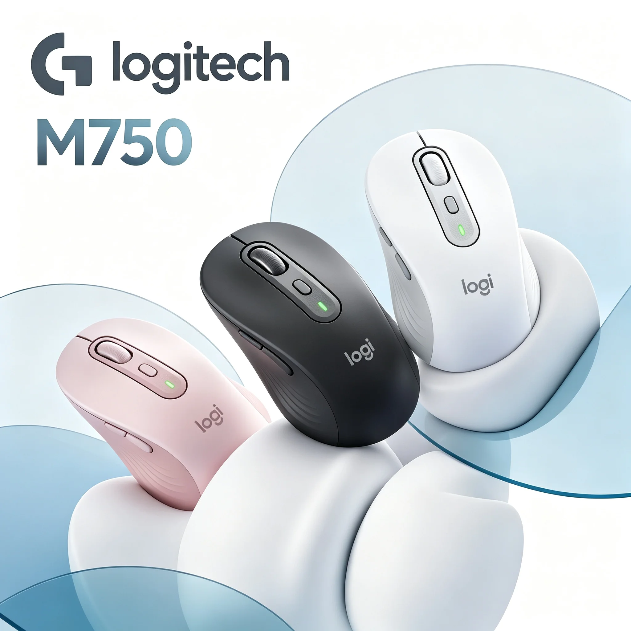 Logitech M750 Easy‑Switch Wireless Mice,Switch Among Three Devices Freely,Smart Adaptive Scroll Wheel,400‑4000 DPI Silent For Wi