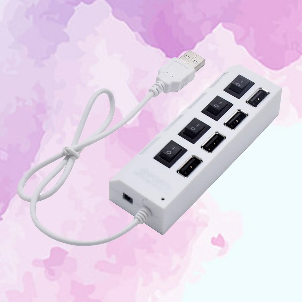 

USB HUB 4 Sockets Independent USB 20 Divider(White) USB Port USB Adapter USB Splitter USB Device Connector