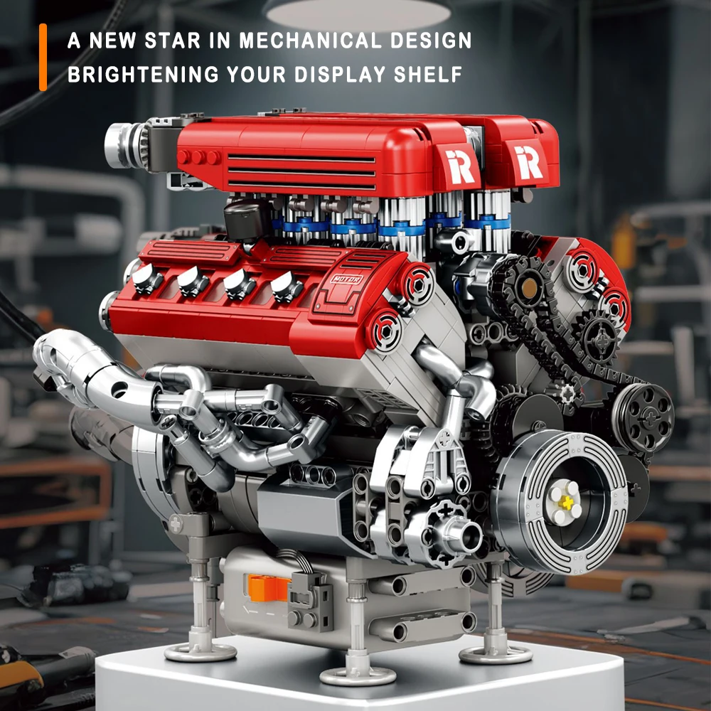 하이테크 기계 기술 공식 엔진 모델 빌딩 블록 조립 세트 모듈 벽돌 장난감 어린이를위한 크리스마스 선물