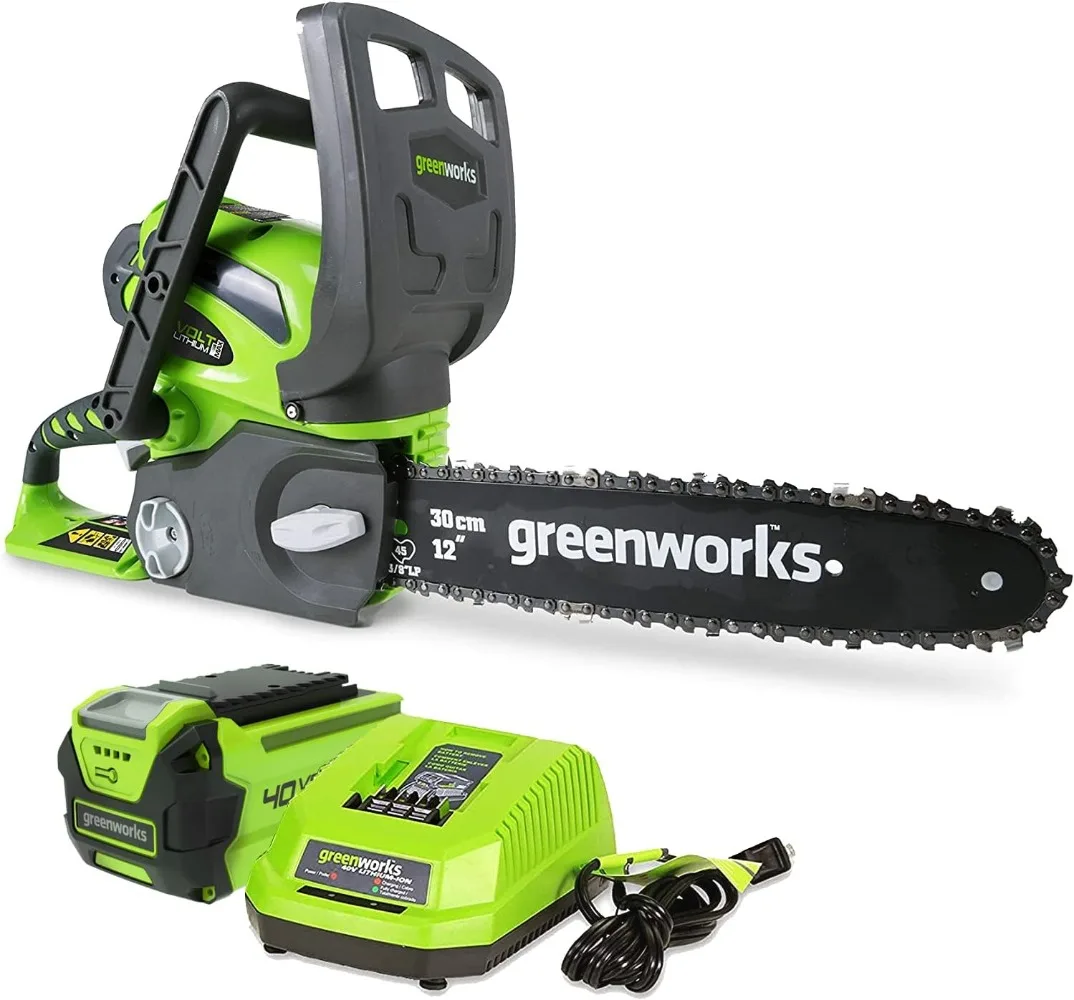 

40V 12" Cordless Compact Chainsaw (Great For Storm Clean-Up, Pruning, and Camping), 2.0Ah Battery and Charger Included