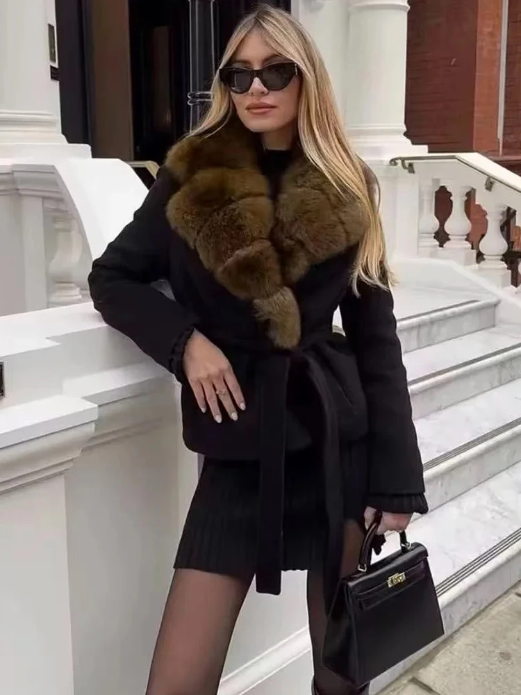 

Женское новое элегантное пальто на шнуровке из искусственного меха, женское пальто с поясом на талии и длинными рукавами, женская осенне-зимняя модная женская верхняя одежда