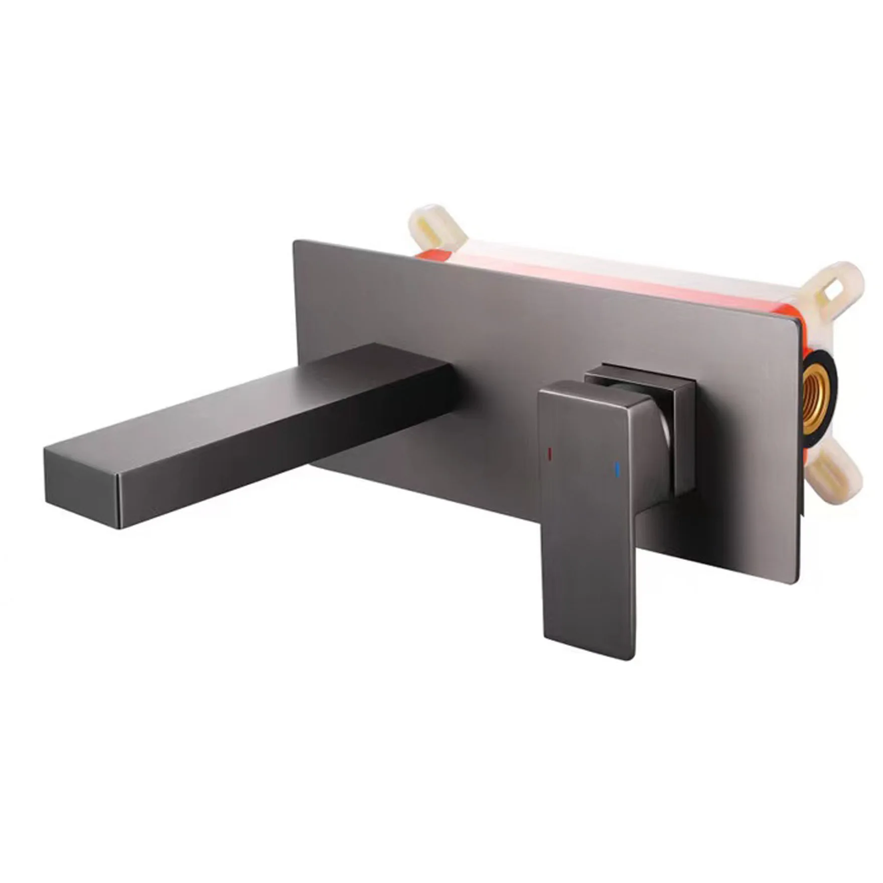 

Wall-Mounted Bathroom Bathroom Washbasin Hot and Cold Faucet Embedded Box Copper Table Basin Concealed