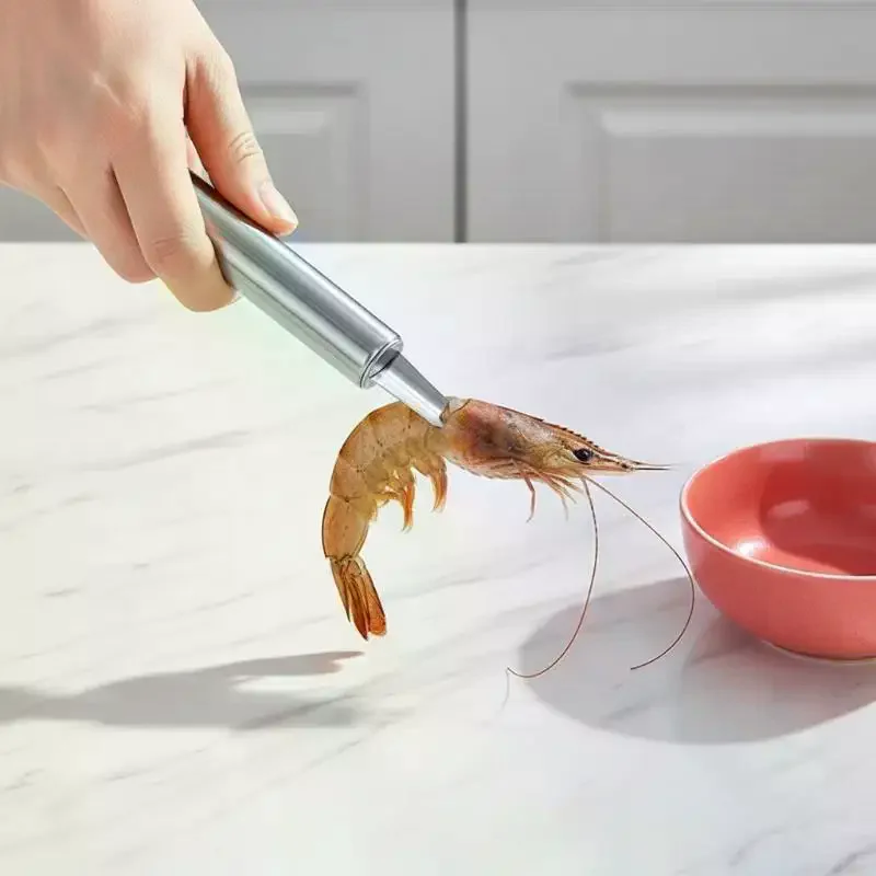 Stainless Steel Shrimp Deveiner Tool With Sharp Tip Easy Grip Handle For Kitchen Seafood Processing Fruit Pitting