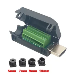1pc DIY HDMI-Compatible Male 19Pin Adapter Connector Plug Breakout Terminals Solderless Connector With Cover 19P HD Plug