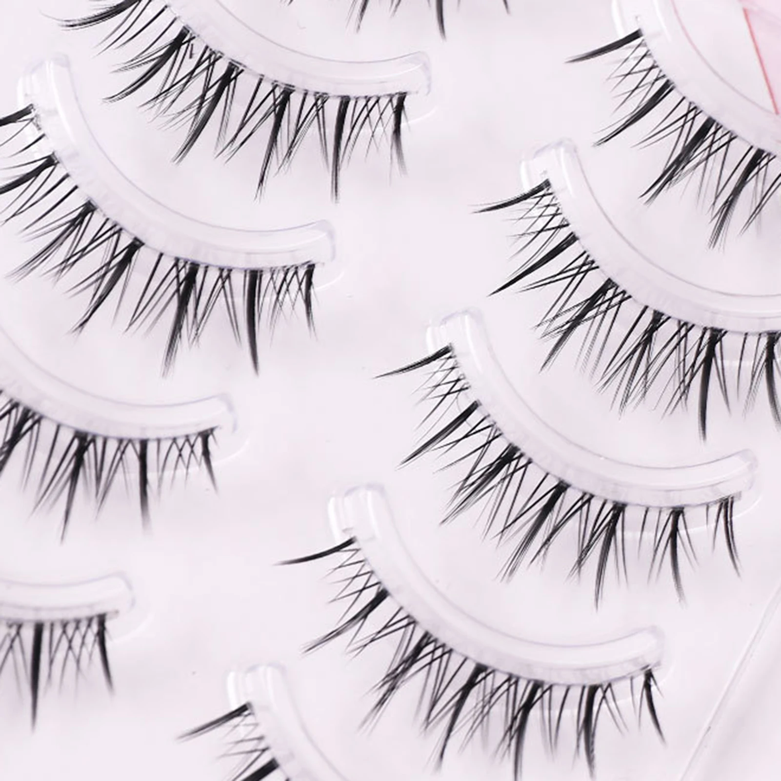 Natural Daily False Eyelashes full strip Transparent Band Thin Light Mixed C Curl 7-13mm Black Lashes for Women Eye Makeup