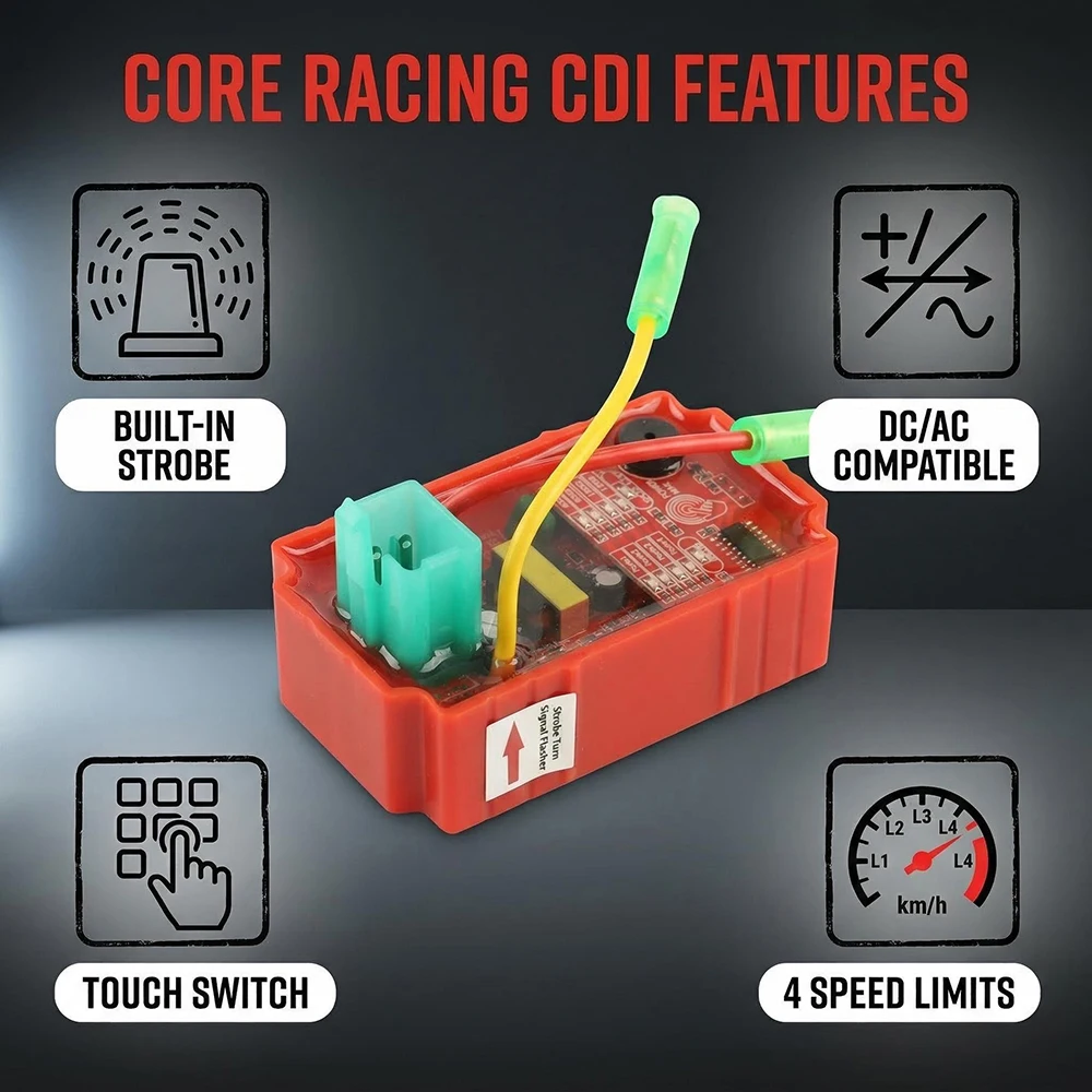 CDI Racing DC AC 4 Pin Ignition Smart Touch Adjustable CDI 6000-12000 RMP for 125cc 50CC 70CC 90CC 110CC 150cc ATV Dirt Pit Bike