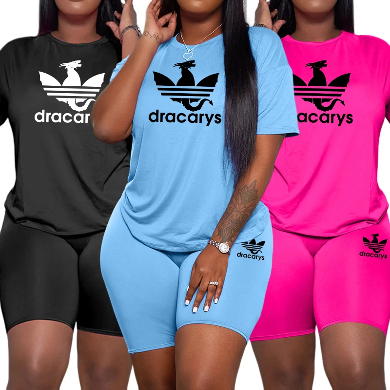 

2025 Summer Hot Sale Women Tracksuit O-Neck T-shirt Short Pants High Quality Ladies Daily Casual Sports Jogging Suit Gym Outfits