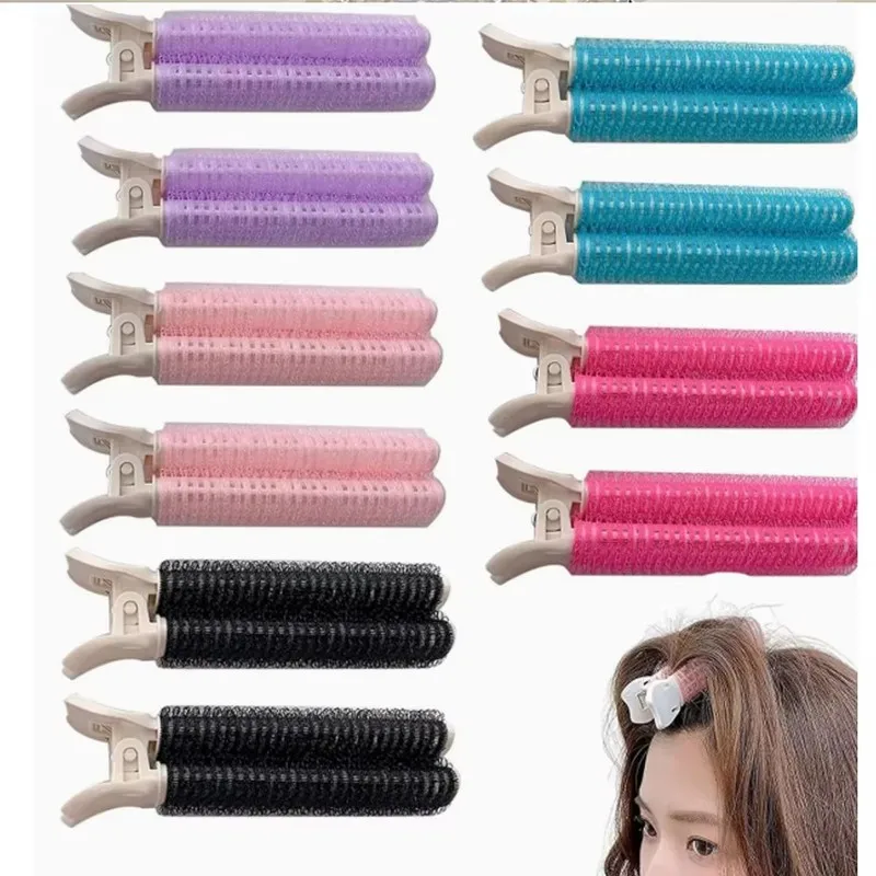 2/4/6Pcs Hair Root Fluffy Clips Lazy Hair Top Styling Culers Clips Curling Barrel Portable Korean Style Hair Clips Rollers