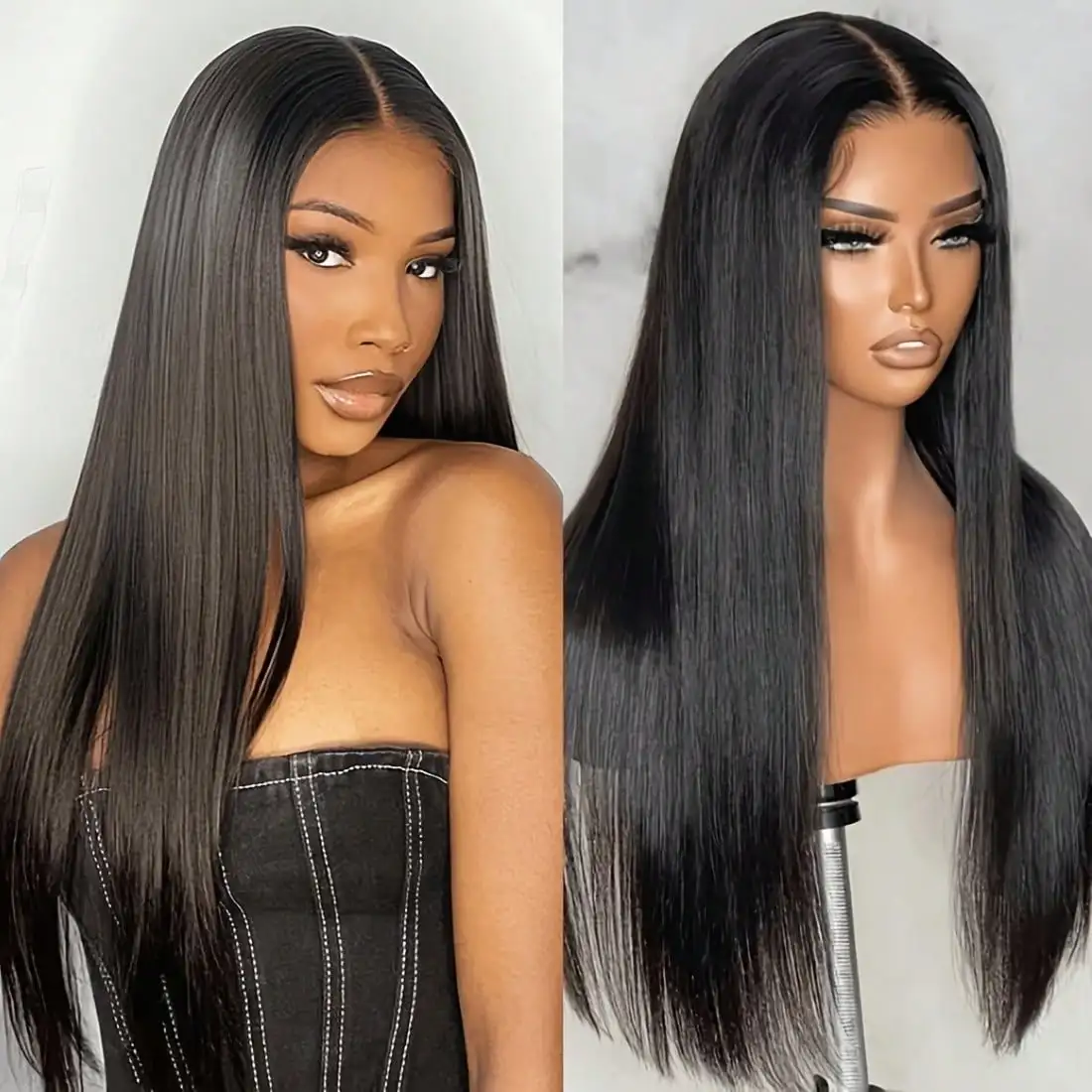 

13x4 Black Straight Synthetic Lace Front Wigs for Women Hd Lace Front Wigs Heat Resistant Fiber Black Straight Hair Wig