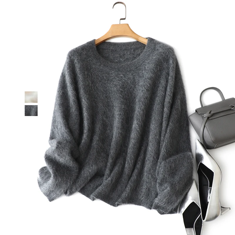 

winter new brand luxury 100% brush cashmere thick sweater pullover